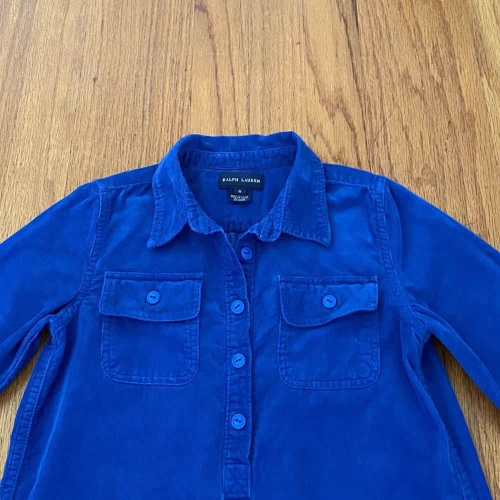 Ralph Lauren Cotton Corduroy Royal Blue Dress